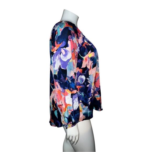 Cupio Woman Multicolor Floral Hi-Lo Blouse Tunic Plus Size 1X EUC - Picture 4 of 7